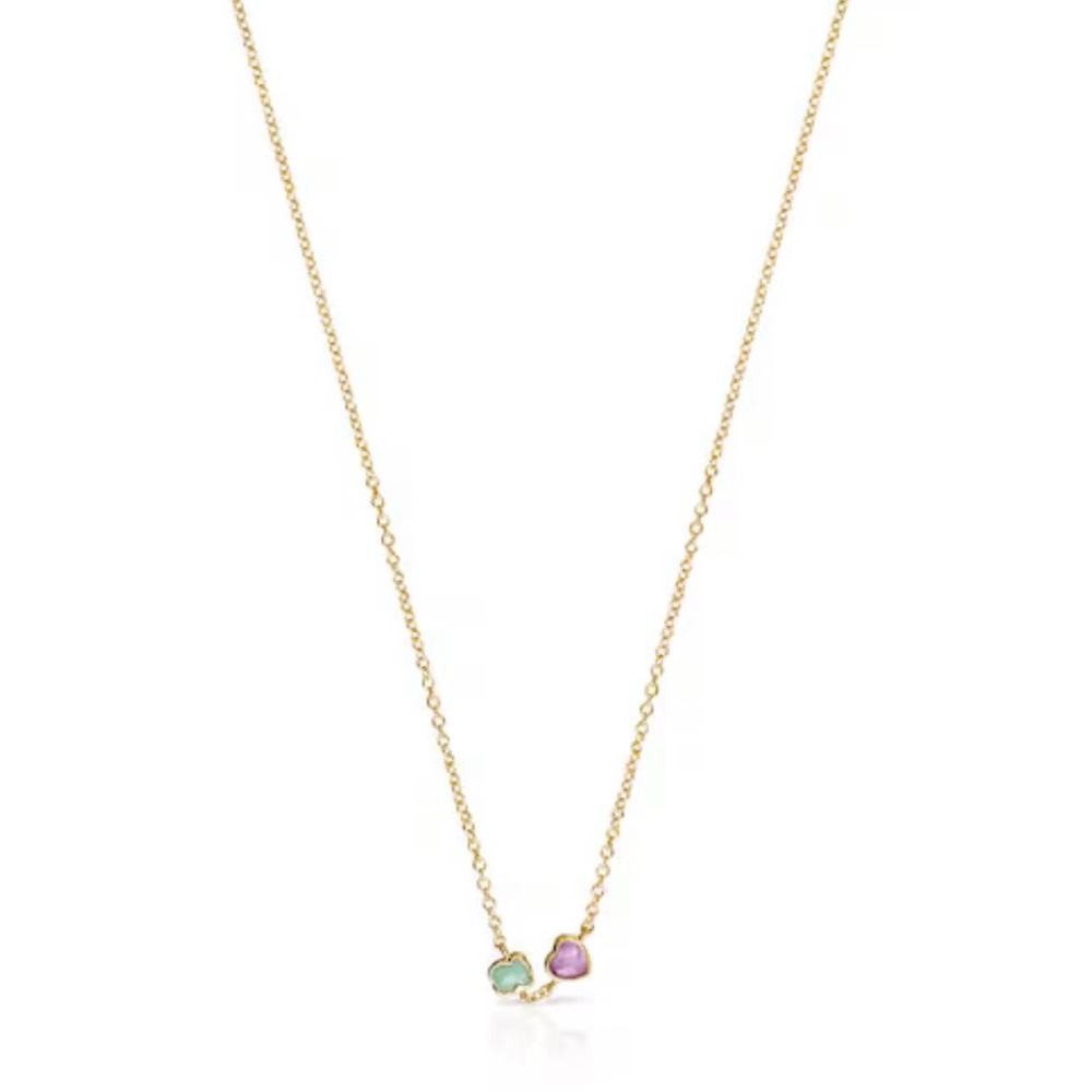 TOUS Glory necklace in silver vermeil with amazonite and amethyst. - Picture 8 of 8
